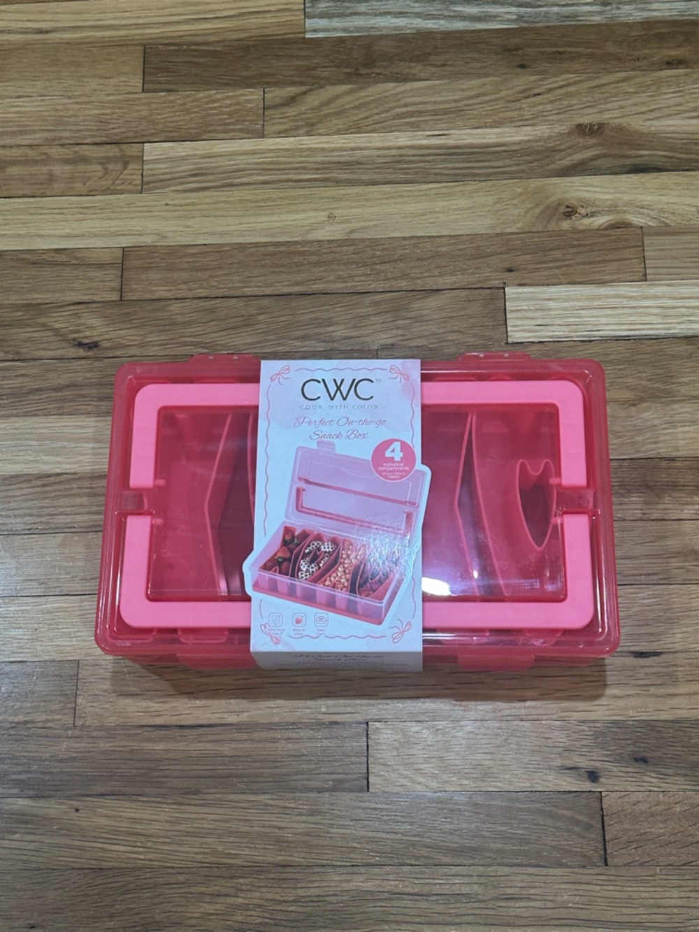 Pink 4-Compartment Food Storage Snack Box - Picture 5 of 6